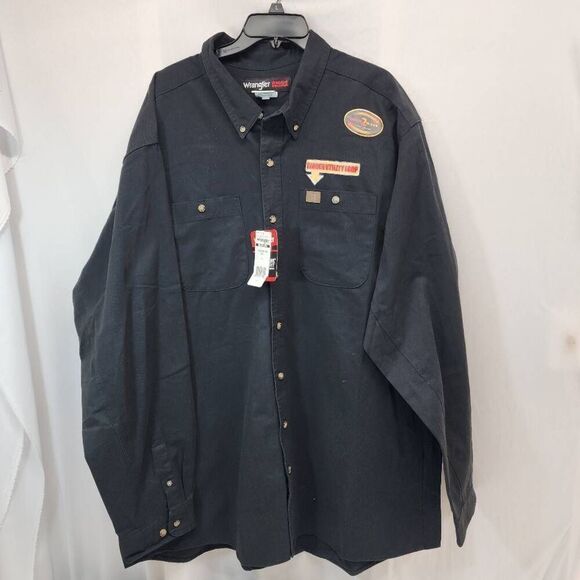 Wrangler® RIGGS Size 3XT Workwear® Long Sleeve Button Down Solid Twill Work Shir - Picture 2 of 10